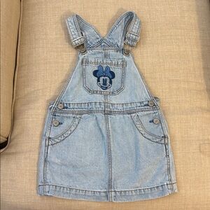 Baby Gap Disney Minnie Overalls Skirt Dress Denim 3T